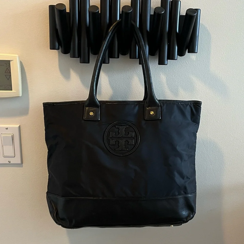 Tory Burch Nylon/Leather tote with logo - Picture 1 of 5